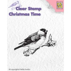 (CT011)Nellie's Choice Clear Stamp Christmas time bird