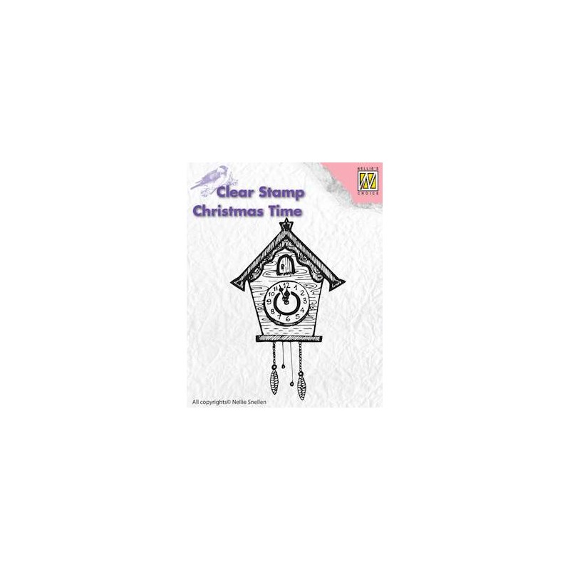 (CT012)Nellie's Choice Clear Stamp Christmas time clock