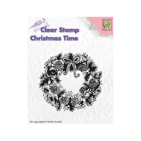 (CT013)Nellie's Choice Clear Stamp Christmas time wreath