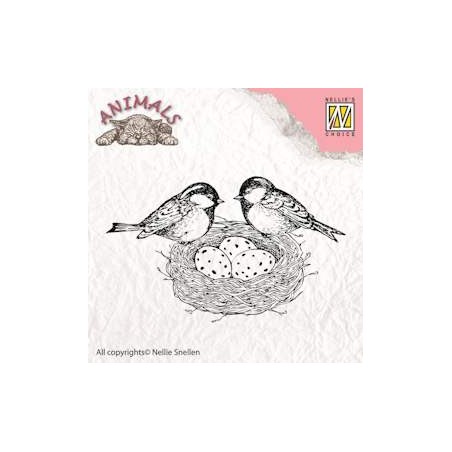 (ANI013)Nellie's Choice Clear Stamp Animals birdsnest