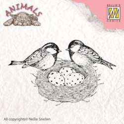 (ANI013)Nellie's Choice Clear Stamp Animals birdsnest