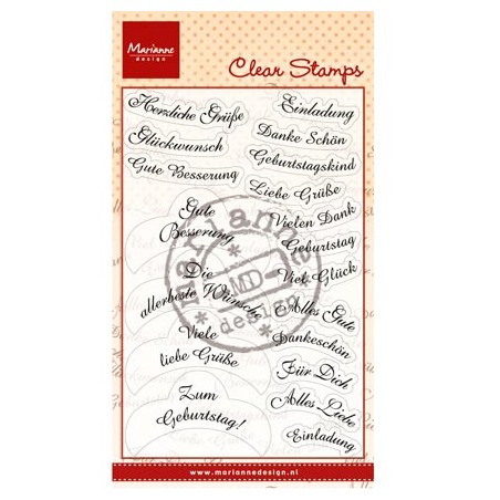 (CS0934)Clear stamp Anja's Labels Wunsche