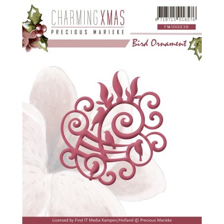 (PM10038)Precious Marieke - Charming Xmas - Bird Ornament