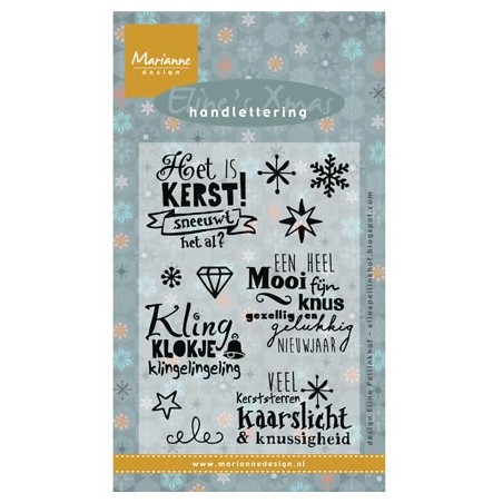 (ec0157)Clear Stamp Eline's handlettering Kerst NL