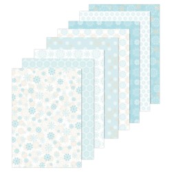 (51.1406)Paperset A5 16 blatt Snowflakes blue