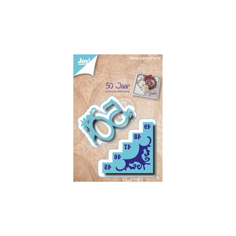 (6002/0485)Cutting & Embossing stencil 50 age and stairs