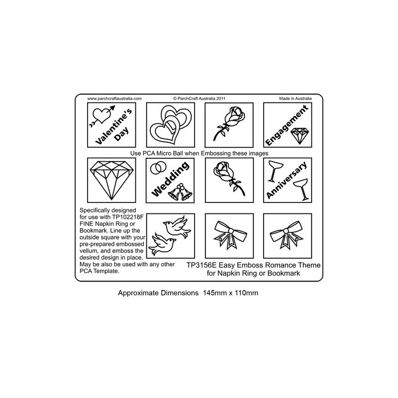 (TP3156E)EMBOSSING Easy Emboss Romance Theme for Napkin Ring or 