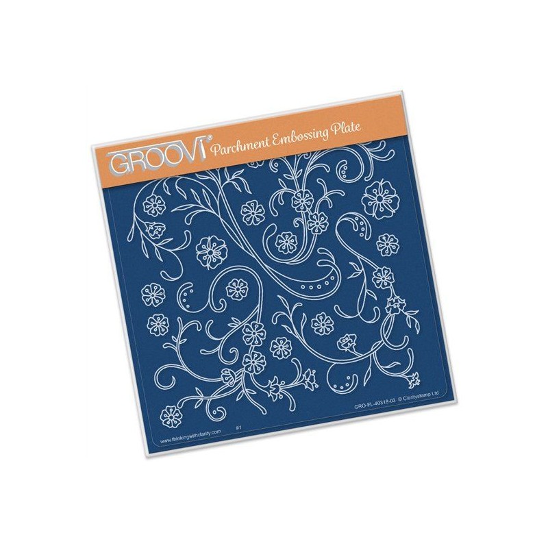 (GRO-BI-40318-03)Groovi Plate A5 Jayne's Floral Flourish