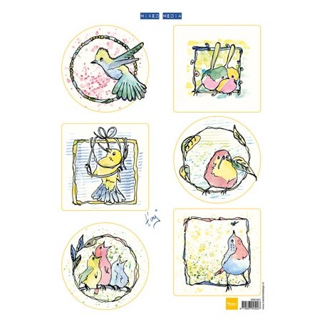 (MM1601)3D Colourful birds