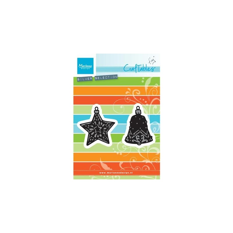 (CR1382)Craftables stencil Tiny's ornaments star & bell