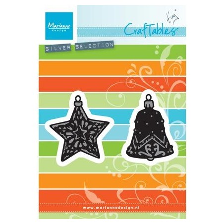 (CR1382)Craftables stencil Tiny's ornaments star & bell