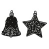 (CR1382)Craftables stencil Tiny's ornaments star & bell