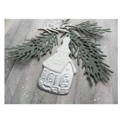 (CR1381)Craftables stencil Tiny's ornaments church & owl