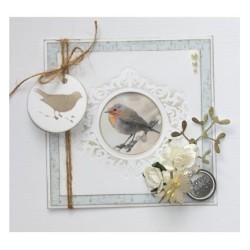 (6002/0573)Cutting & Embossing stencil Background with bird