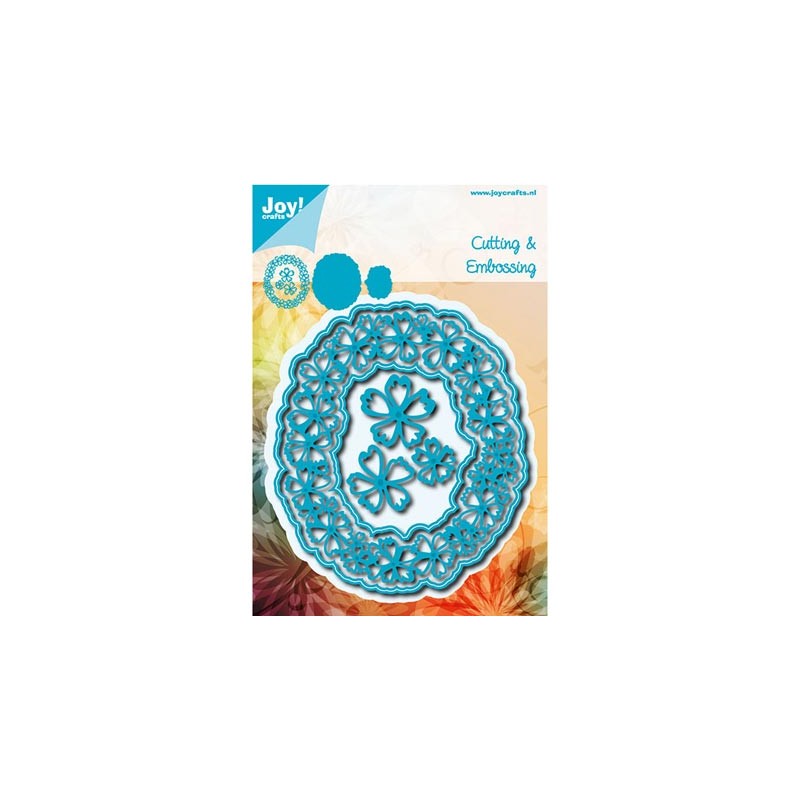 (6002/0632)Cutting & Embossing stencil Oval with flower