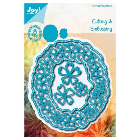 (6002/0632)Cutting & Embossing stencil Oval with flower