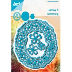 (6002/0632)Cutting & Embossing stencil Oval with flower