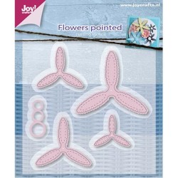 (6002/0596)Cutting & Embossing stencil Mery's flowers pointed (5