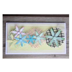 (6002/0596)Cutting & Embossing stencil Mery's flowers pointed (5