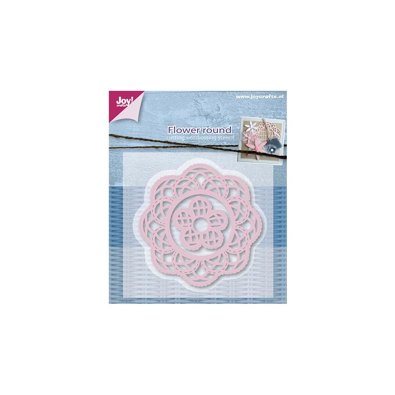 (6002/0595)Cutting & Embossing stencil Mery's flower round