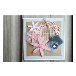 (6002/0595)Cutting & Embossing stencil Mery's flower round