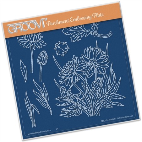 (GRO-FL-40389-03)Groovi Plate A5 Jayne's Dahlias