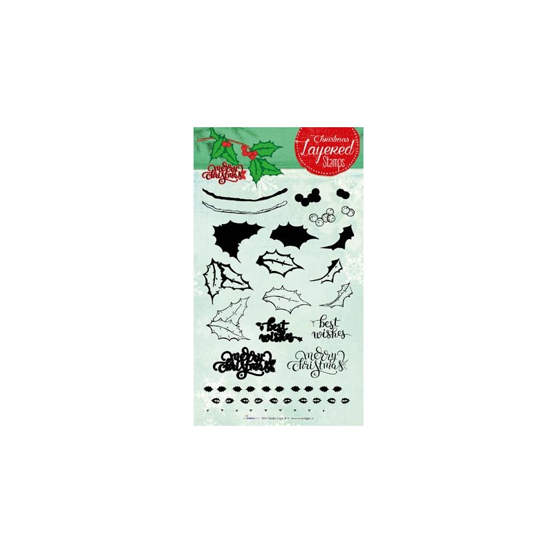 (STAMPLS10)Clear Stamps layered Christmas 10