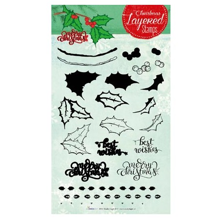 (STAMPLS10)Clear Stamps layered Christmas 10