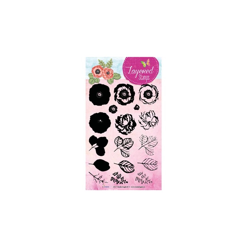 (STAMPLS17)Clear Stamps Layered Flower Stamps nr.17