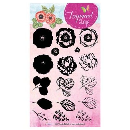 (STAMPLS17)Clear Stamps Layered Flower Stamps nr.17