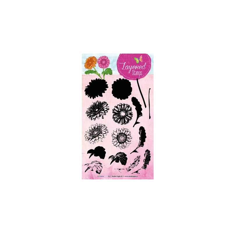 (STAMPLS15)Clear Stamps Layered Flower Stamps nr.15