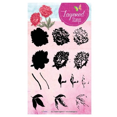 (STAMPLS14)Clear Stamps Layered Flower Stamps nr.14