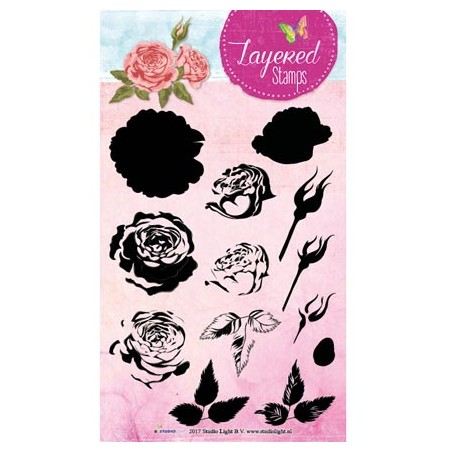 (STAMPLS13)Clear Stamps Layered Flower Stamps nr.13