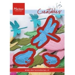 (LR0461)Creatables stencil Tiny's frogs and dragonfly