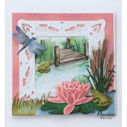 (LR0461)Creatables stencil Tiny's frogs and dragonfly