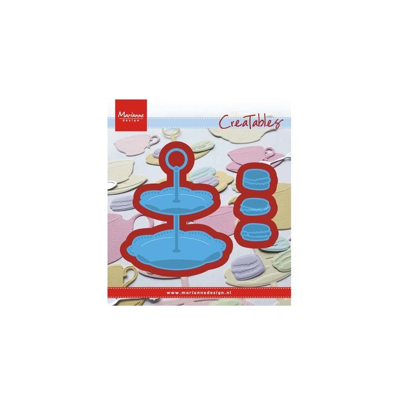 (LR0463)Creatables stencil Tiered tray & macarons