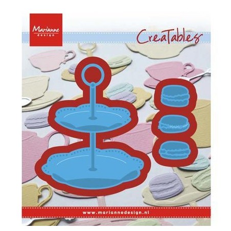 (LR0463)Creatables stencil Tiered tray & macarons