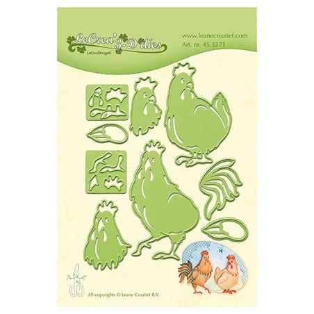 (45.3271)Lea'bilitie mal die Cutting/Emb. Rooster & Hen