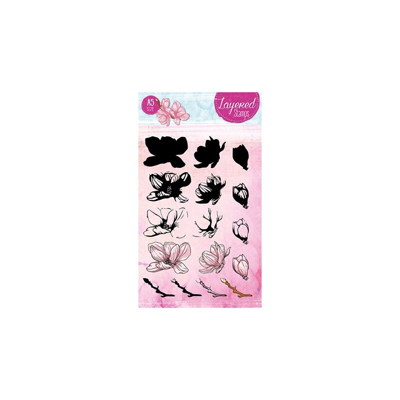 (STAMPLS23)Clear Stamps Layered Flower Stamps nr.23