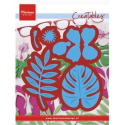 (LR0478)Creatables stencil Hibiscus & tropical leaves