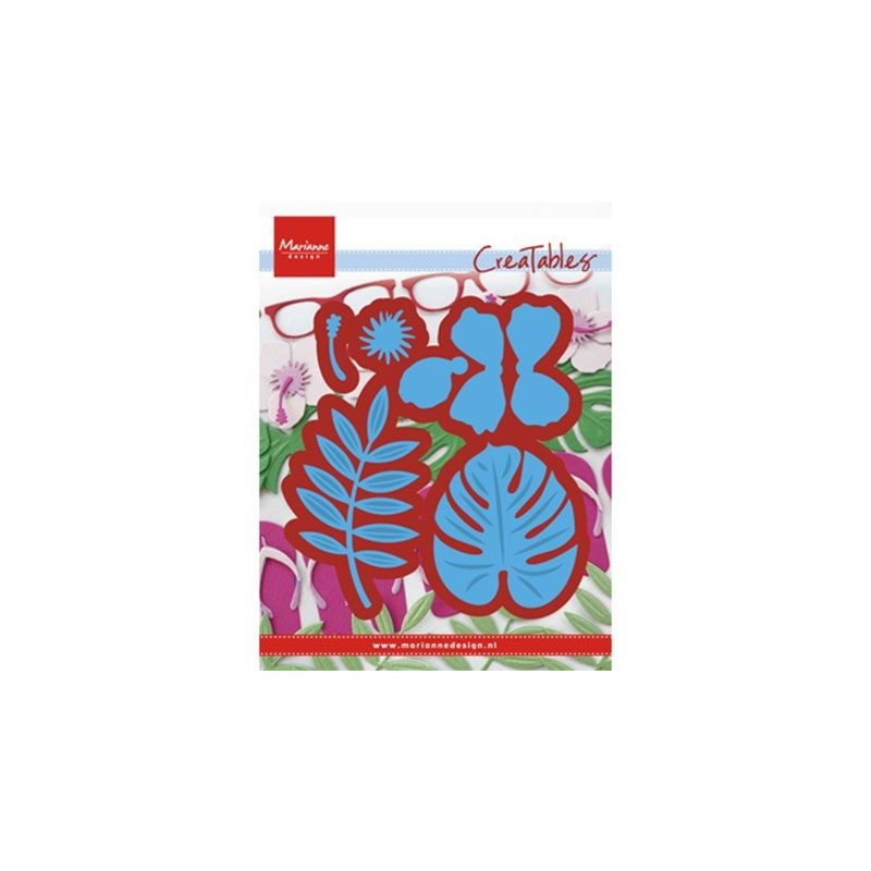 (LR0478)Creatables stencil Hibiscus & tropical leaves