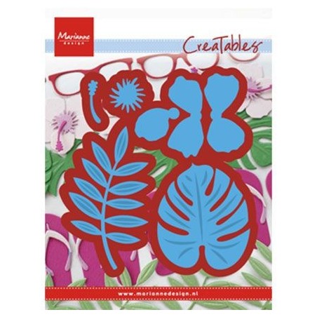 (LR0478)Creatables stencil Hibiscus & tropical leaves