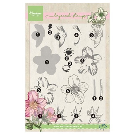 (TC0861)Clear stamp Tiny's helleborus (layering)