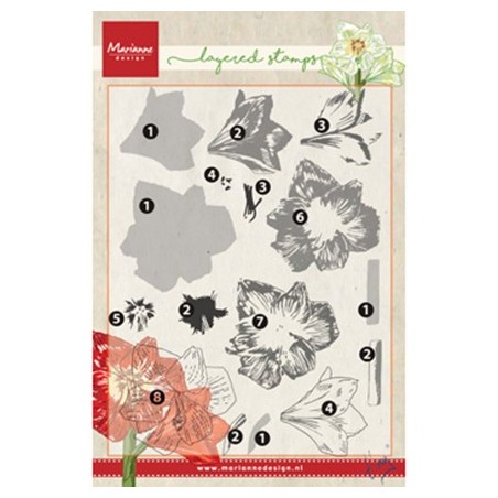 (TC0860)Clear stamp Tiny's amaryllis (layering)