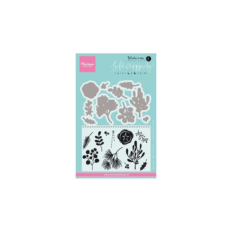 (KJ1715)Clear stamp Giftwrapping: Twigs & twine