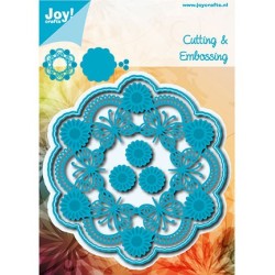 (6002/0973)Cutting & Embossing Circle Butterfly + Flowers