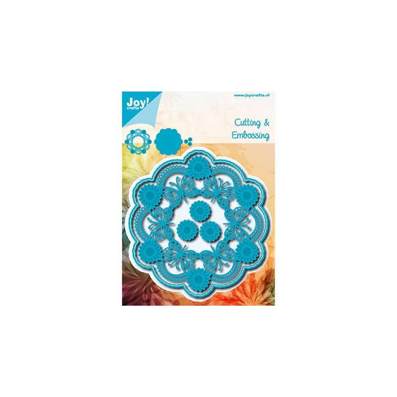 (6002/0973)Cutting & Embossing Circle Butterfly + Flowers