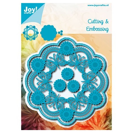 (6002/0973)Cutting & Embossing Circle Butterfly + Flowers