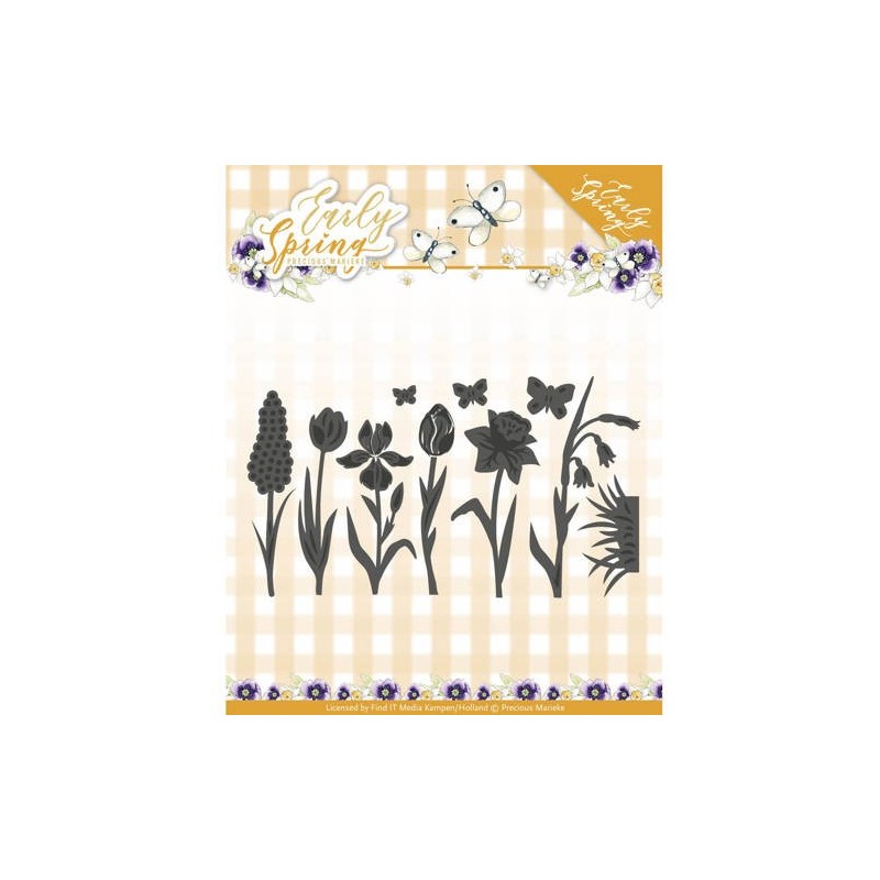 (PM10115)Dies - Precious Marieke - Early Spring - Spring Flowers and Butterfly Dies