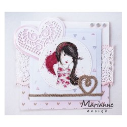 (CR1428)Craftables stencil Lace heart